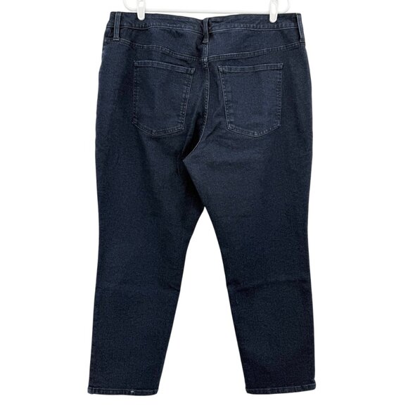 Terra & Sky Womens Straight Leg Stretch Dark Wash Blue Denim Jeans Size 18WP NWT - Picture 2 of 10